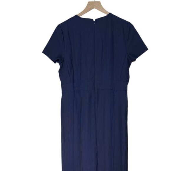 EUC Ann Taylor Short Sleeve Sheath Dress | Blue | Size 12 Petite - Picture 5 of 6